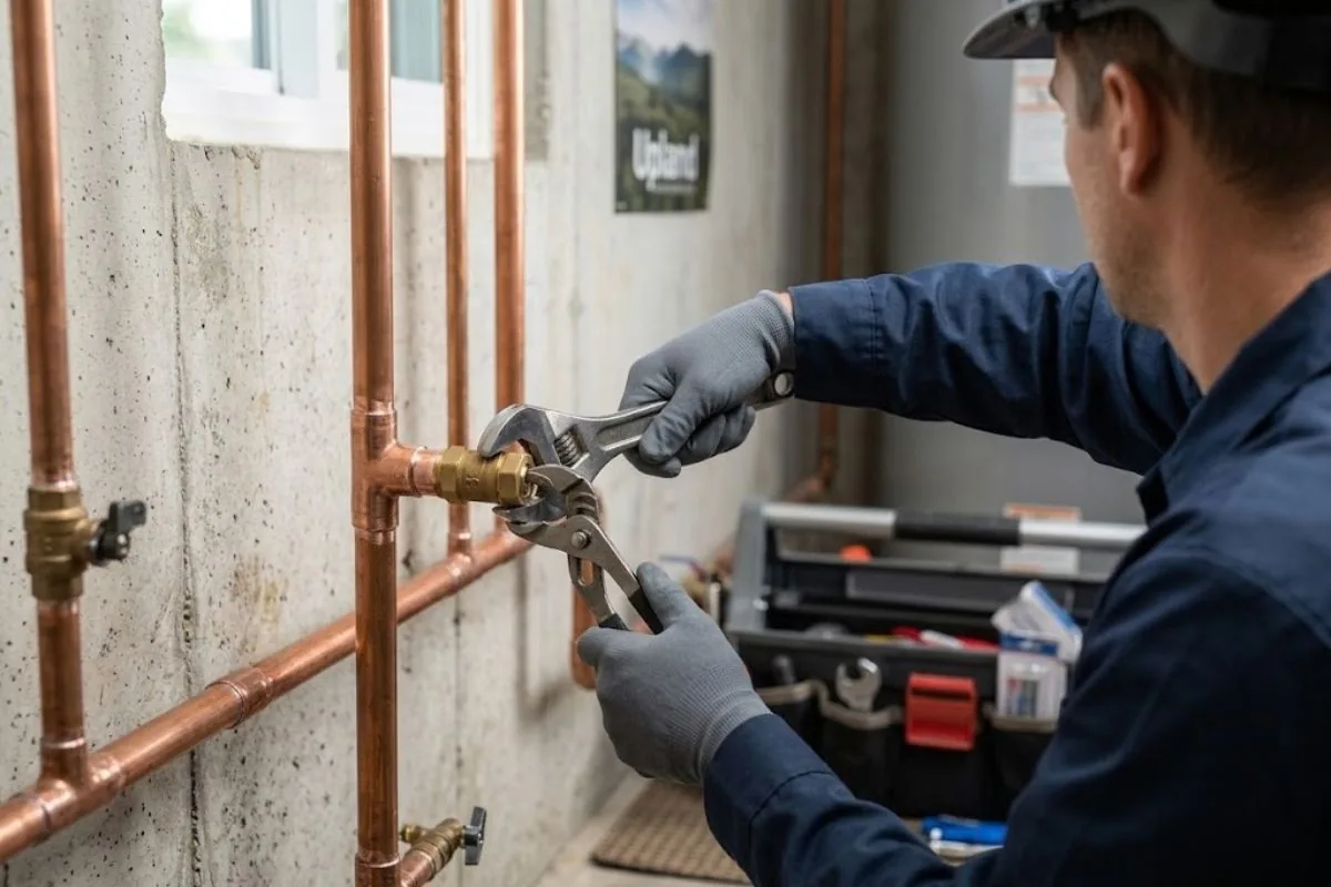 Licensed plumbing technician at work for Upland 24/7 Plumbing
