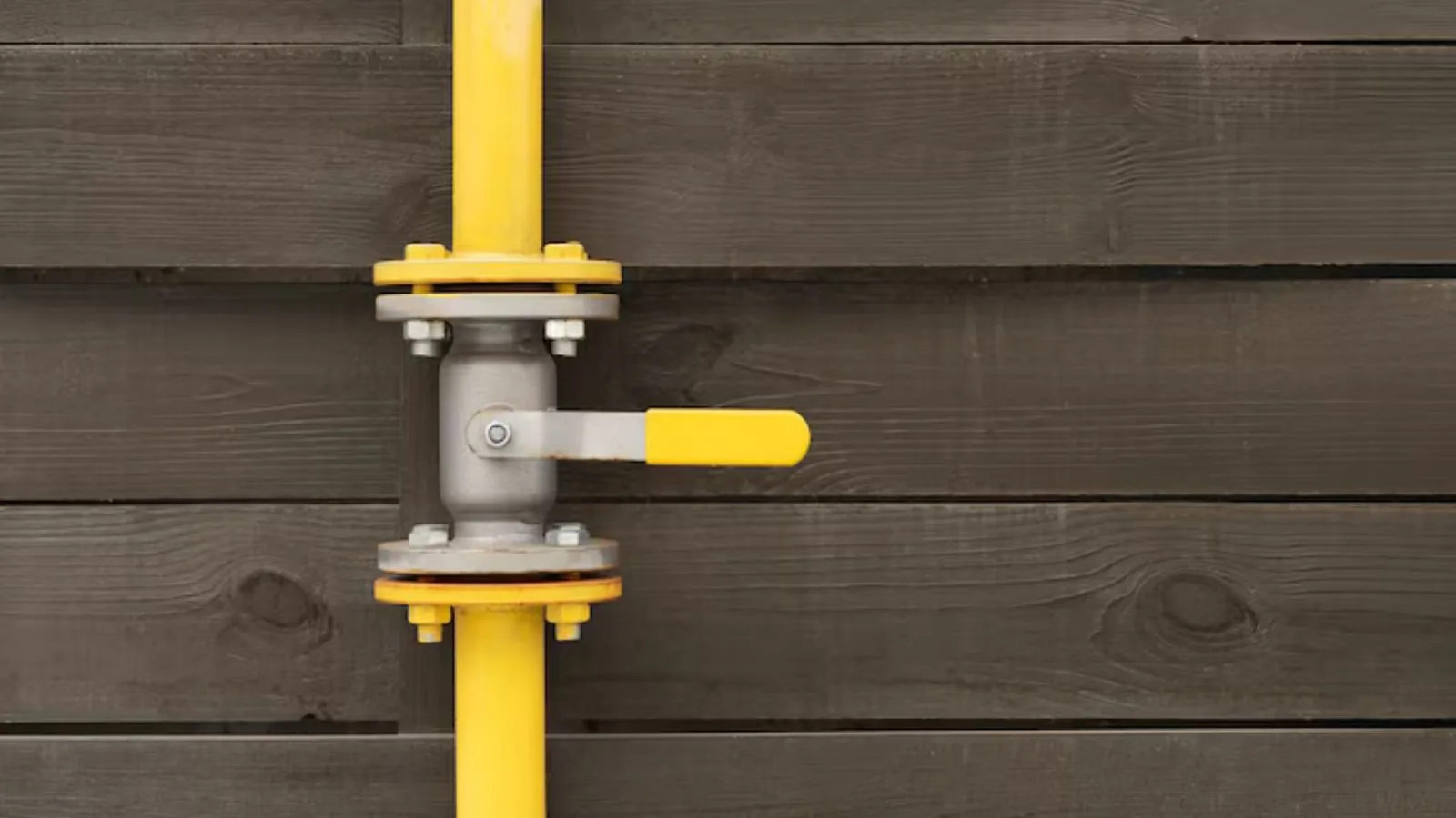 Gas line fittings and shutoff valve at a home in Upland, CA