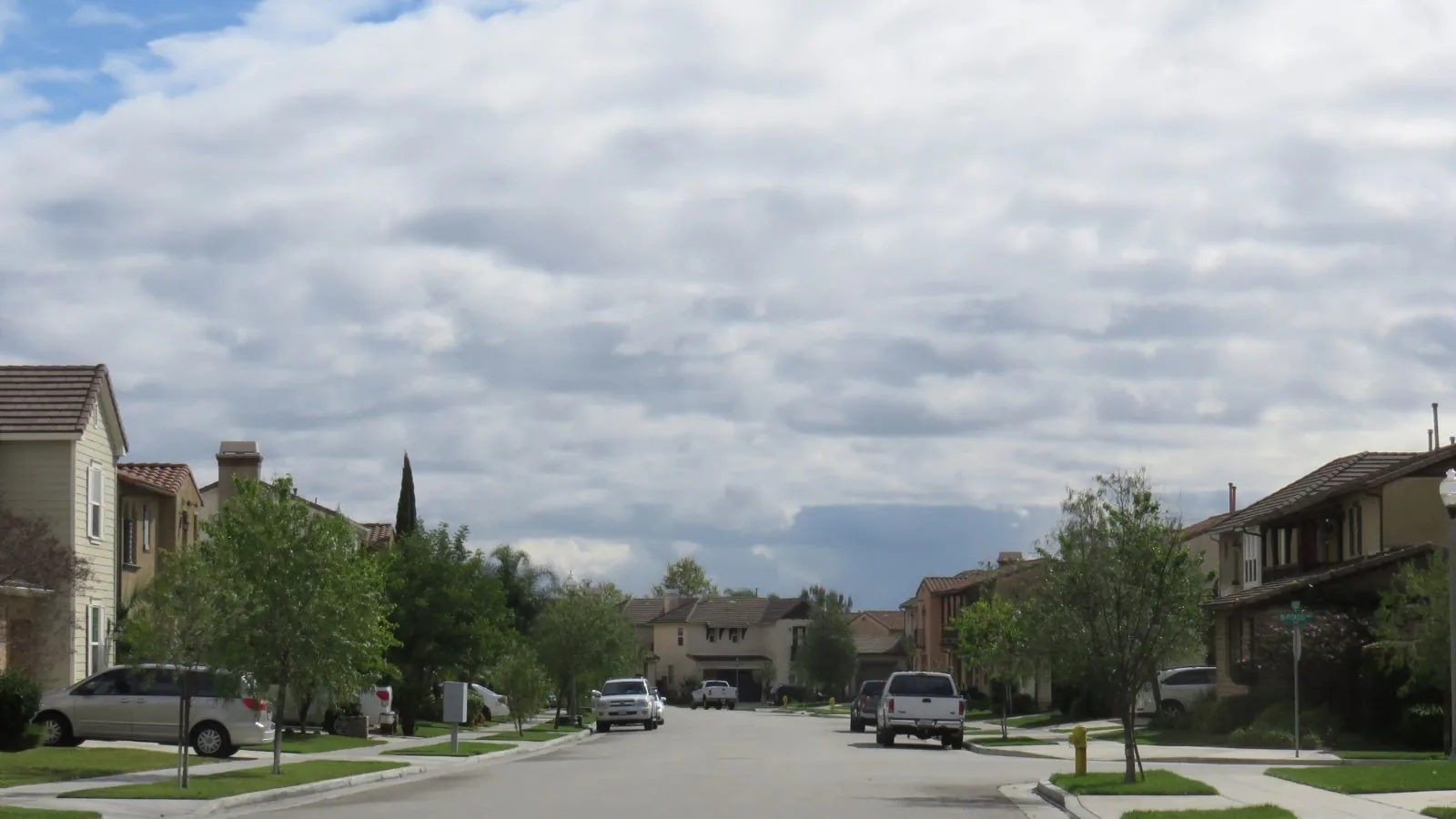 Residential street in North Upland, CA